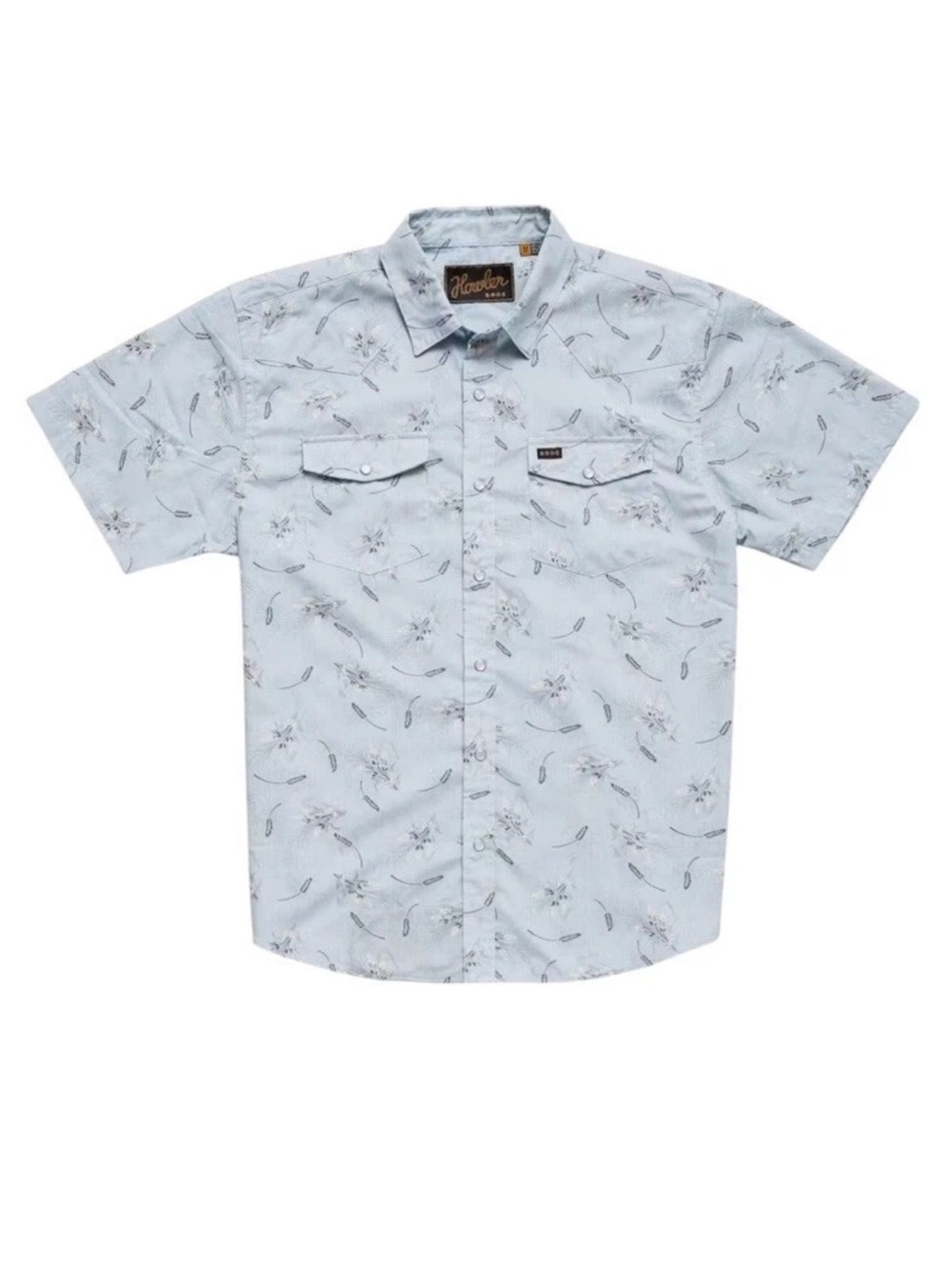 Howler Bros H Bar B Snapshirt Shower Blue Size Medium M Western Pearl Snap Shirt